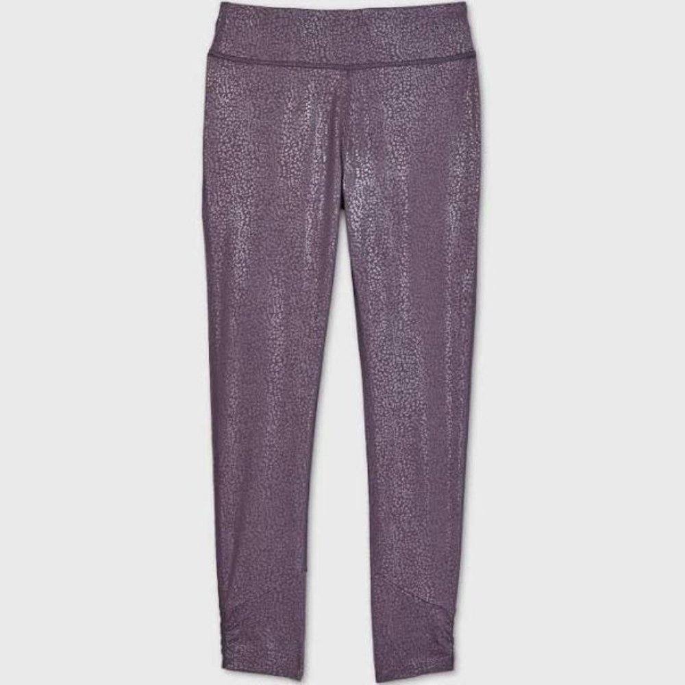 All in Motion Girl's Printed Leggings, Dusty Purple. XS (4/5)